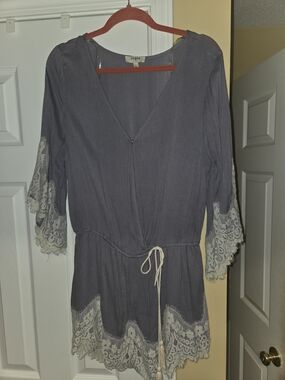 Umgee Muted Slate Blue Romper